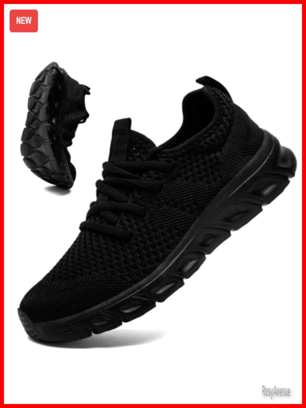 Women's Slip-On Knit Mesh Sneakers Non-Slip Work Walking Gym Shoes